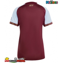 Camisa de Futebol Aston Villa Equipamento Principal Mulheres 2025-26 Manga Curta
